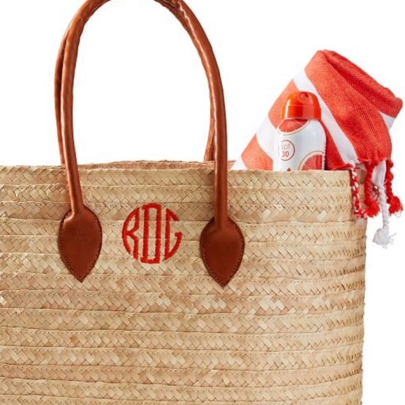 Mark and Graham large palm leaf tote - Picture 1 of 6